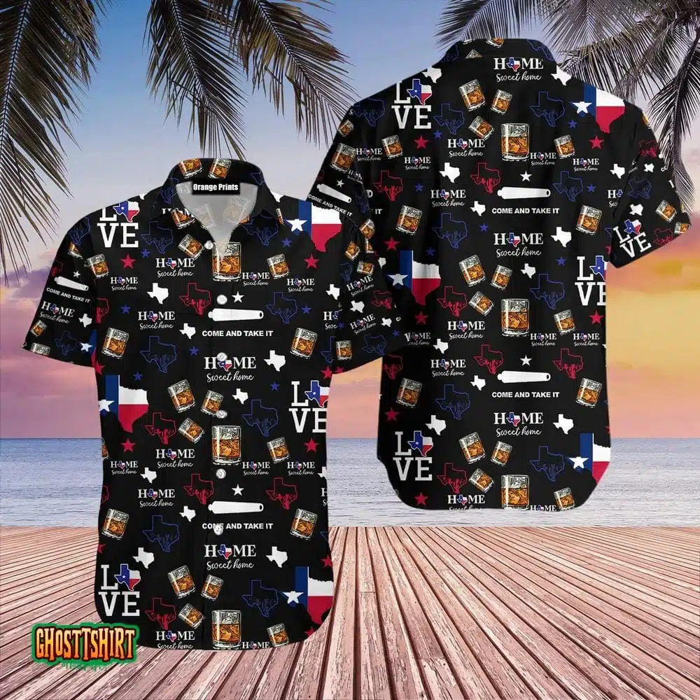 Texas – Bourbon Whiskey Aloha Hawaiian Shirt