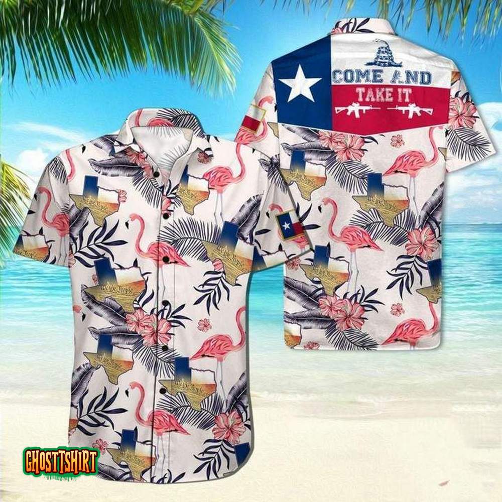 Texas Flamingo Come And Take It Aloha Hawaiian Shirt