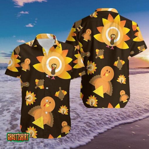 Thanksgiving Turkey Sun Aloha Hawaiian Shirt