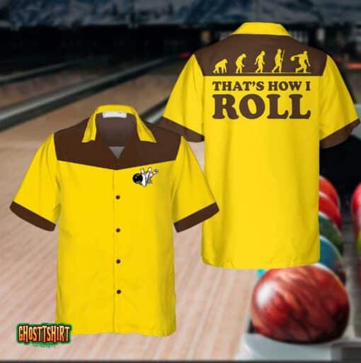 That’s How I Roll Bowling Evolution Yellow Aloha Hawaiian Shirt
