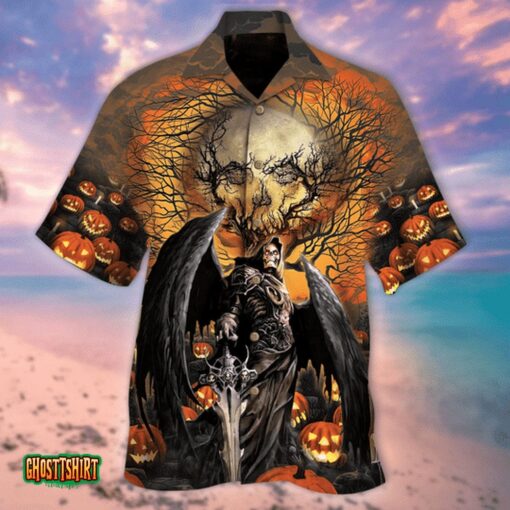 The Death Pumpkin Halloween Aloha Hawaiian Shirt