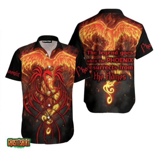 The Gegend Goes When The Phoenix Resurrects From The Flames Tattoo Aloha Hawaiian Shirt