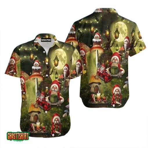 The Gift Of The Gnome Christmas Mushroom House Pattern Aloha Hawaiian Shirt
