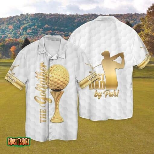 The Golffather Gold White Aloha Hawaiian Shirt