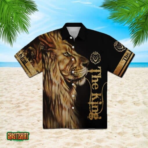 The King Lion Tropical Black Aloha Hawaiian Shirt