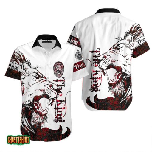 The Red Alpha King Lion Aloha Hawaiian Shirt