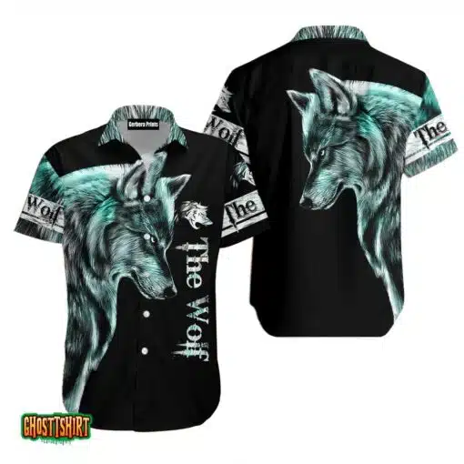 The Wolf Dog Black Aloha Hawaiian Shirt