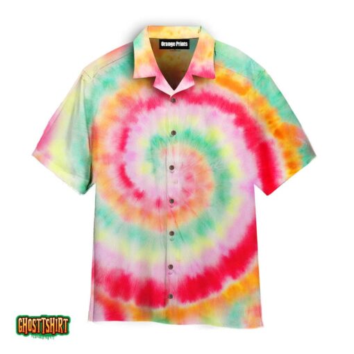 Tie Dye Hippie Style Aloha Hawaiian Shirt