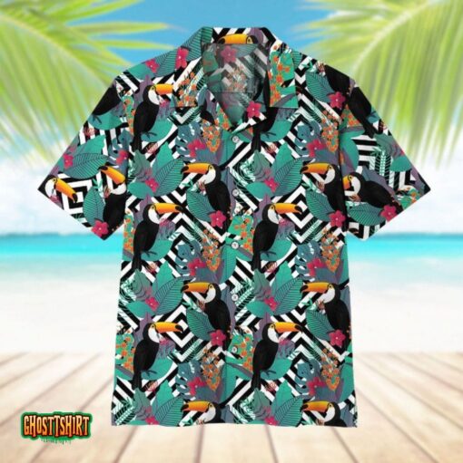 Toco Toucan Blue Aloha Hawaiian Shirt