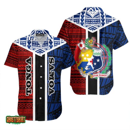 Tokouso Tonga Samoa Red And Blue Aloha Hawaiian Shirt