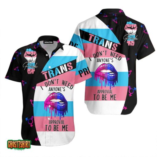 Trans Pride Sexy Lips Black And Pink Aloha Hawaiian Shirt