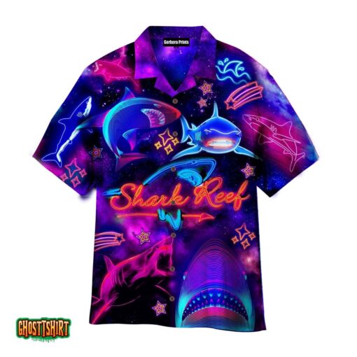 Tribal Shark Maori Neon Pattern Galaxy Aloha Hawaiian Shirt
