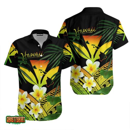 Tribe Hawaii Polynesian Palm Leaves Flower Aloha Hawaiian Shirt