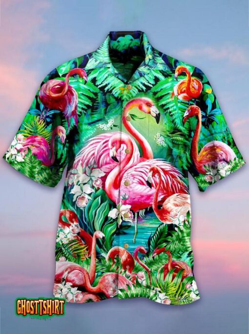 Tropical Flamingo Aloha Hawaiian Shirt