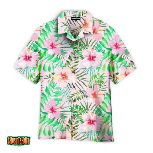 Tropical Hibicus Flowers Pattern Aloha Hawaiian Shirt