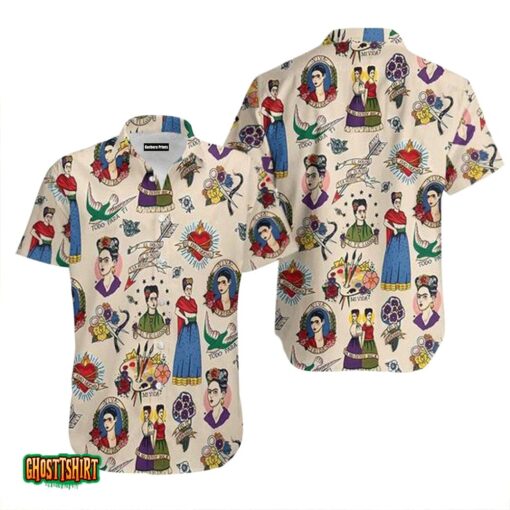 Tropical Mexican Girl White Aloha Hawaiian Shirt