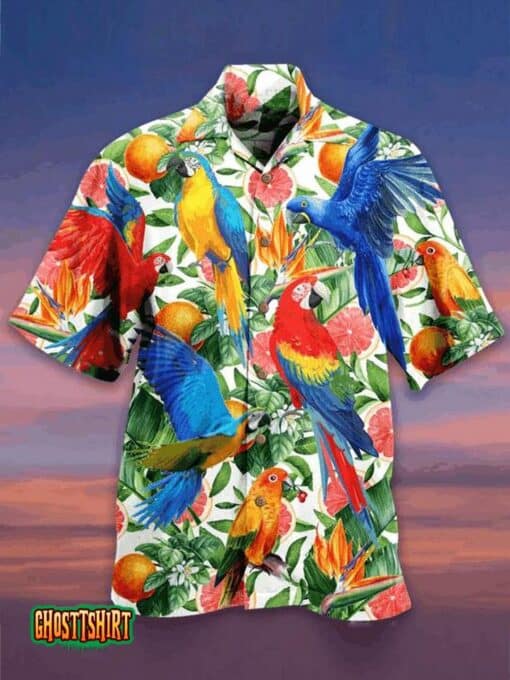 Tropical Parrot Colourful Aloha Hawaii Shirt For Men Women