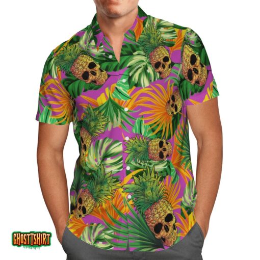 Tropical Skull Pineapple Aloha Hawaiian Shirt