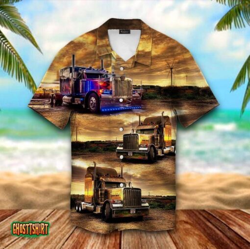 Truck Fantasy Brown Aloha Hawaiian Shirt