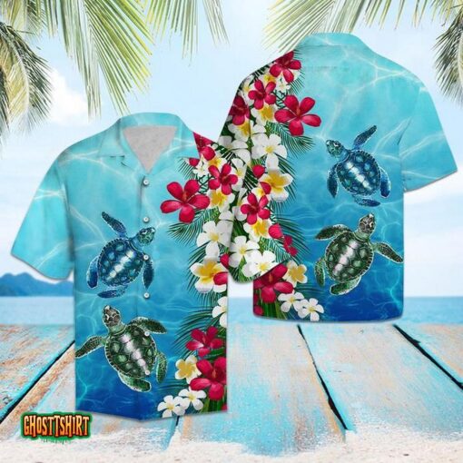 Turtle Floral Aloha Hawaiian Shirt