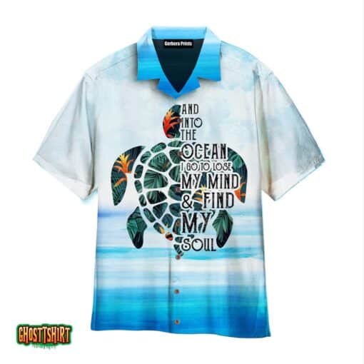 Turtle In The Ocean Blue Aloha Hawaiian Shirt