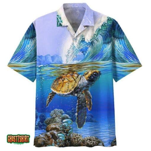 Turtle Tropical Blue Aloha Hawaii Shirt For Men Women