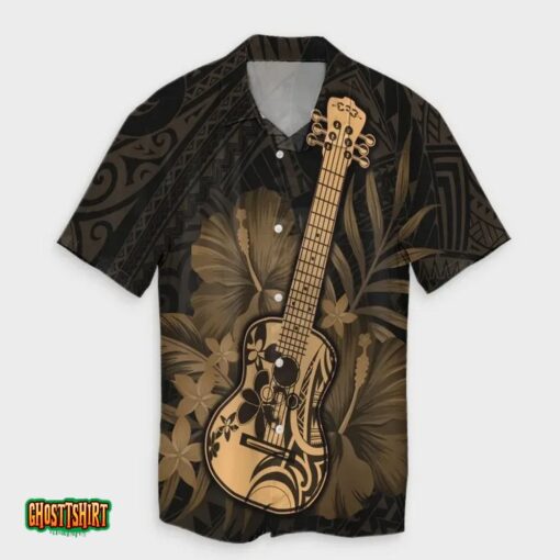 Ukulele Flower Aloha Hawaiian Shirt