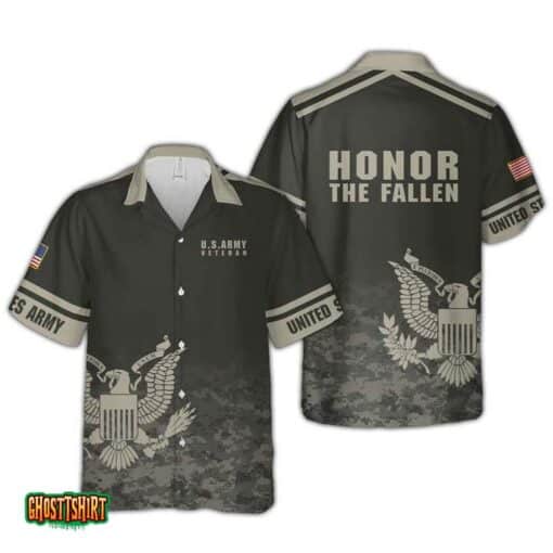 U.S Army Veteran Fallen Eagle Aloha Hawaiian Shirt