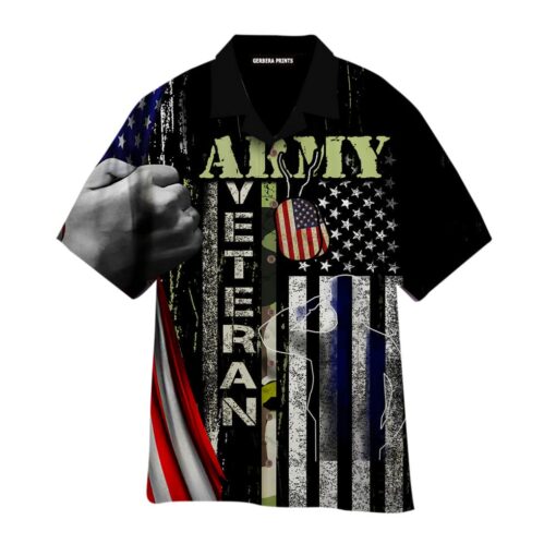 US Army Veteran Pride Full Printing Veteran American Aloha Hawaiian Shirt