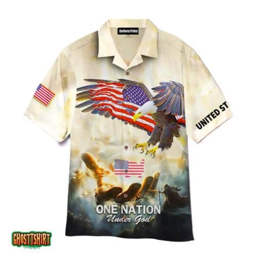 US Eagle One Nation Under God Aloha Hawaiian Shirt