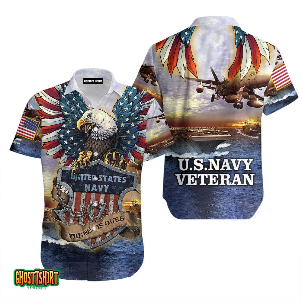 US Navy Veteran Aloha Hawaiian Shirt