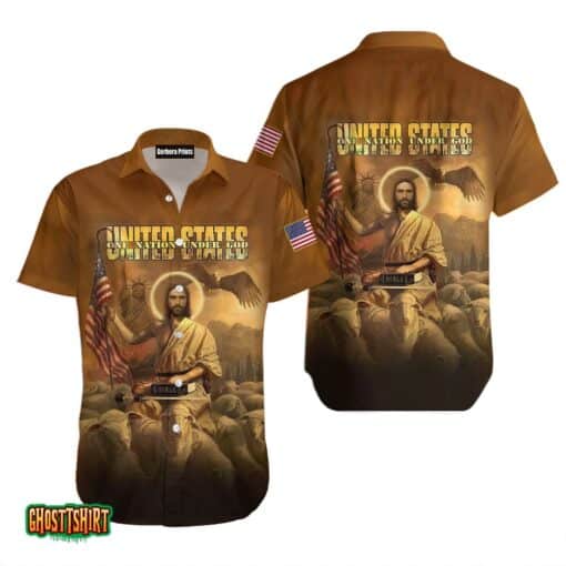 US Veteran One Nation Under God Memorial Day Aloha Hawaiian Shirt