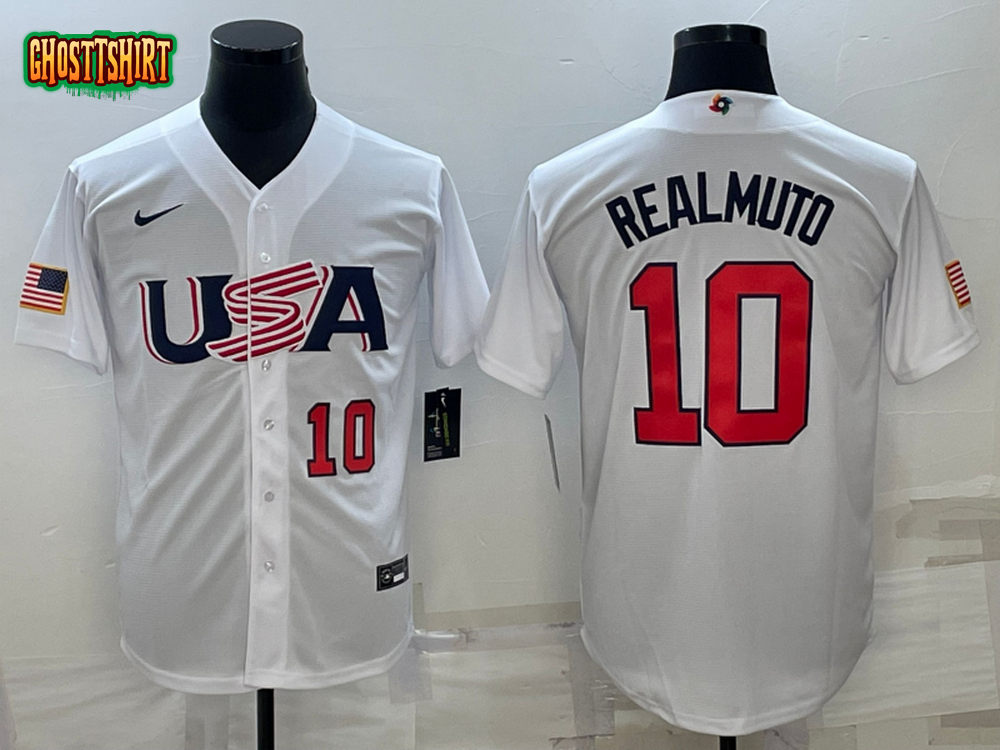 USA Baseball Youth J.T. Realmuto 2023 World Baseball Classic Jersey -  Replica White - USA Store