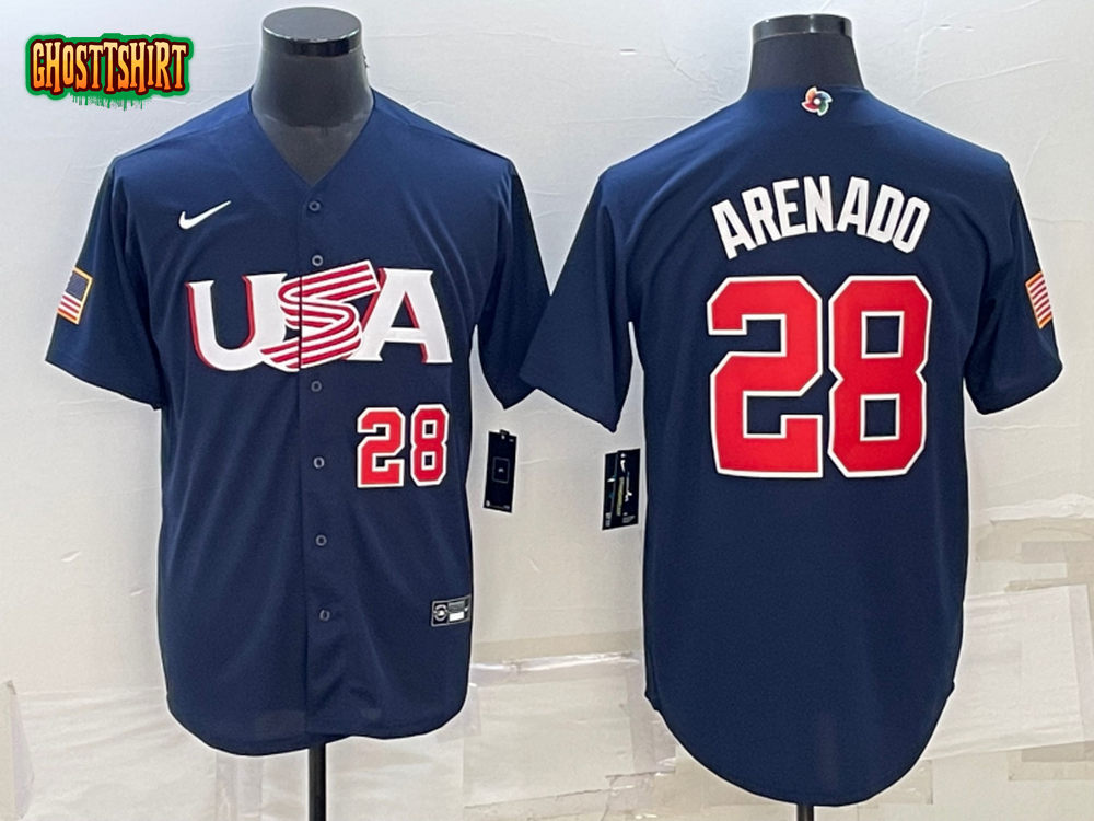 USA Nolan Arenado Navy Red 2023 World Baseball Classic Jersey