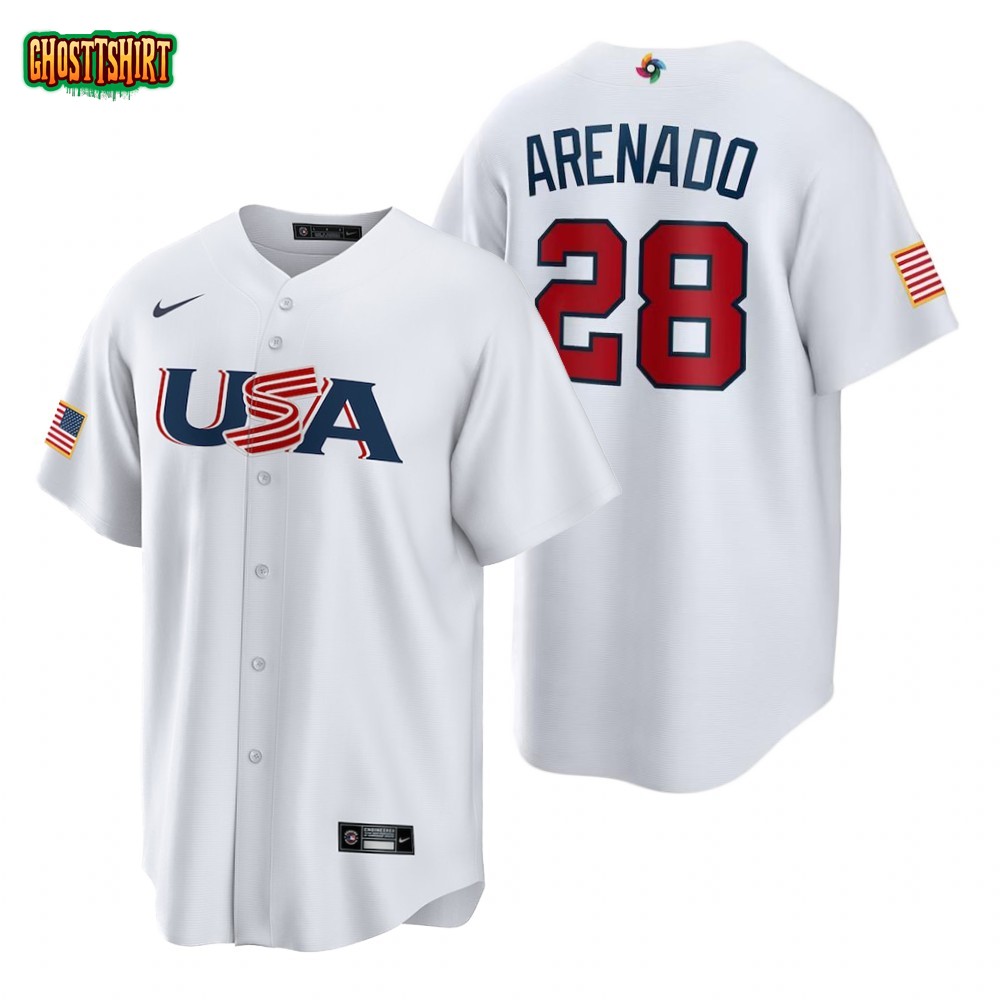 USA Nolan Arenado White 2023 World Baseball Classic Jersey