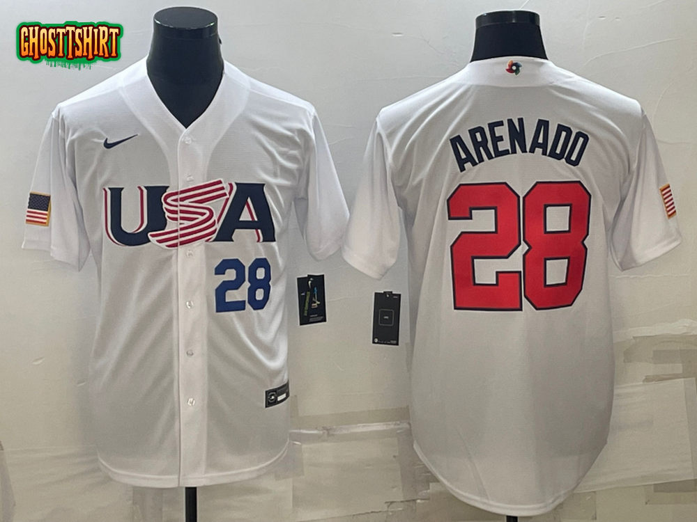 USA Baseball Youth Nolan Arenado 2023 World Baseball Classic Jersey -  Replica White - USA Store