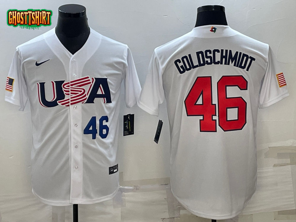 USA Paul Goldschmidt White Navy 2023 World Baseball Classic Jersey