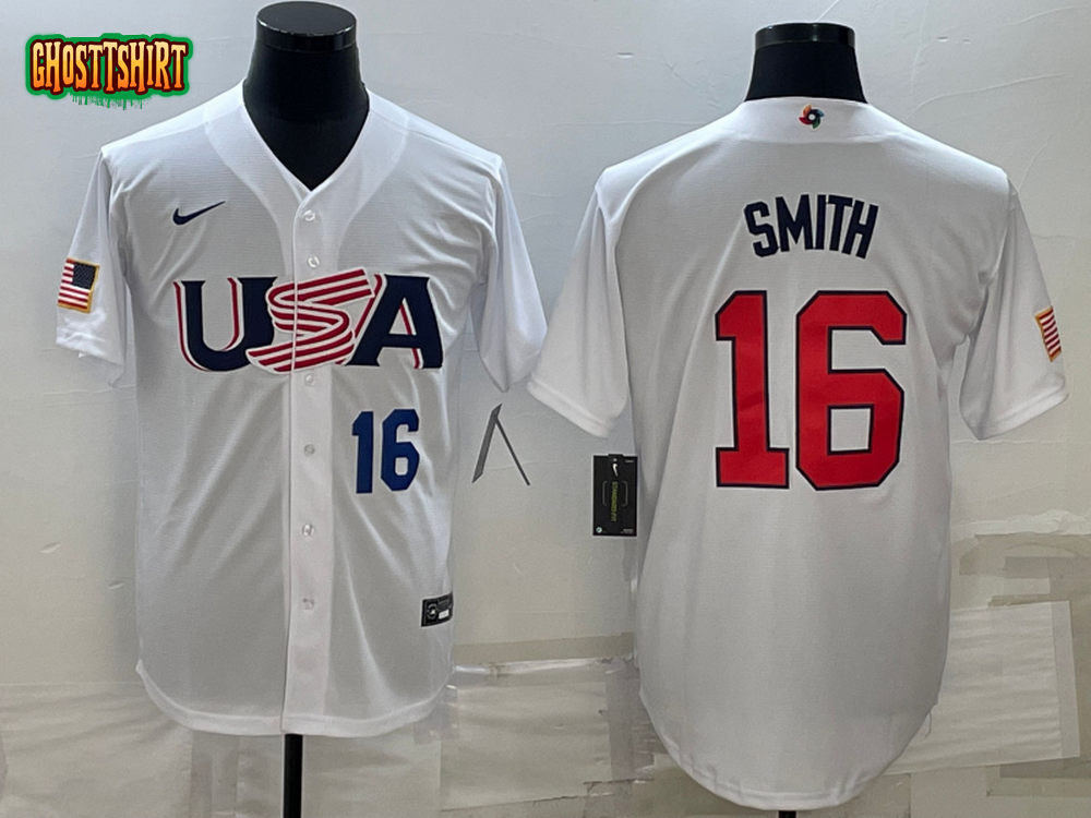 USA Will Smith White Navy 2023 World Baseball Classic Jersey