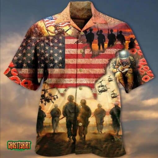 Veterans Blood Colourful Aloha Hawaiian Shirt