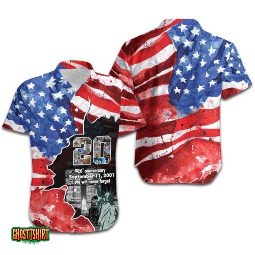 We Will Never Forget 9-11 Aloha Hawaii Shirt For Men