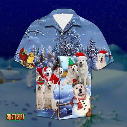 Weimaraner Christmas Snow White Aloha Hawaiian Shirt