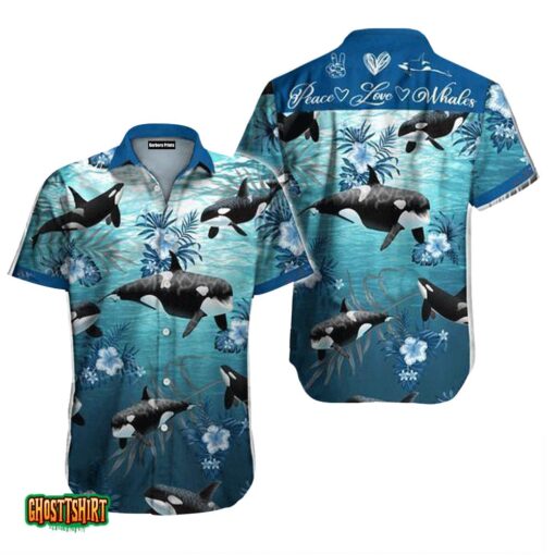 Whale Blue On The Beach Aloha Hawaiian Shirt