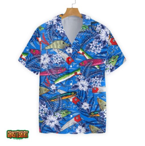Where The Fish Colorful Blue Aloha Hawaiian Shirt