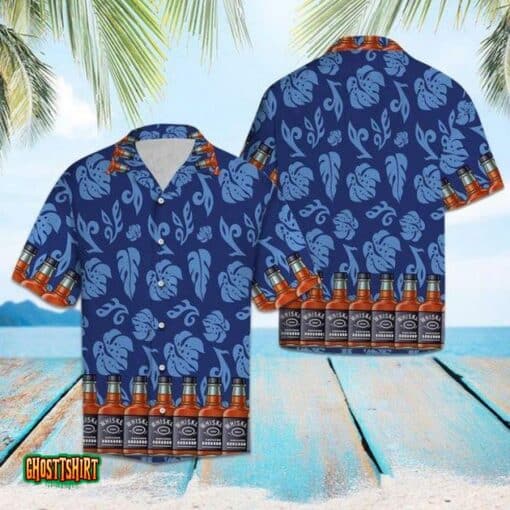 Whisky Palm Leaves Aloha Hawaiian Shirt