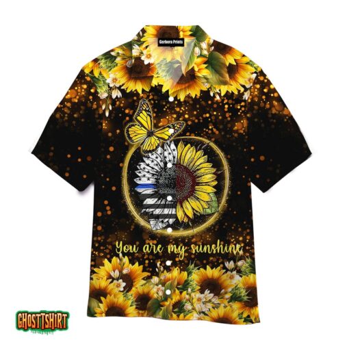 You Are My Sunshine Butterfly And Flower Yellow And Black Aloha Hawaiian Shirt