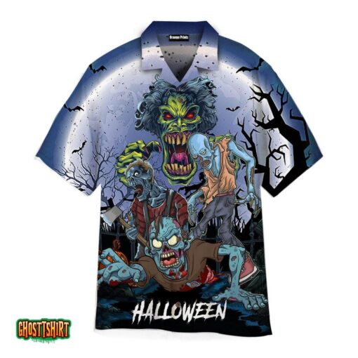 Zoombie Halloween Aloha Hawaiian Shirt