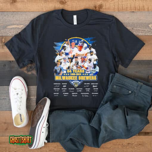 54 Years 19969 2023 Milwaukee Brewers Signature Unisex T-Shirt