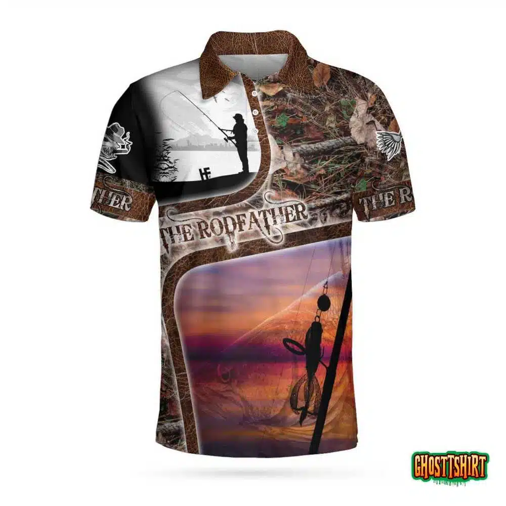 A Great Fisherman Isn’t Born Great Print Polo Shirt