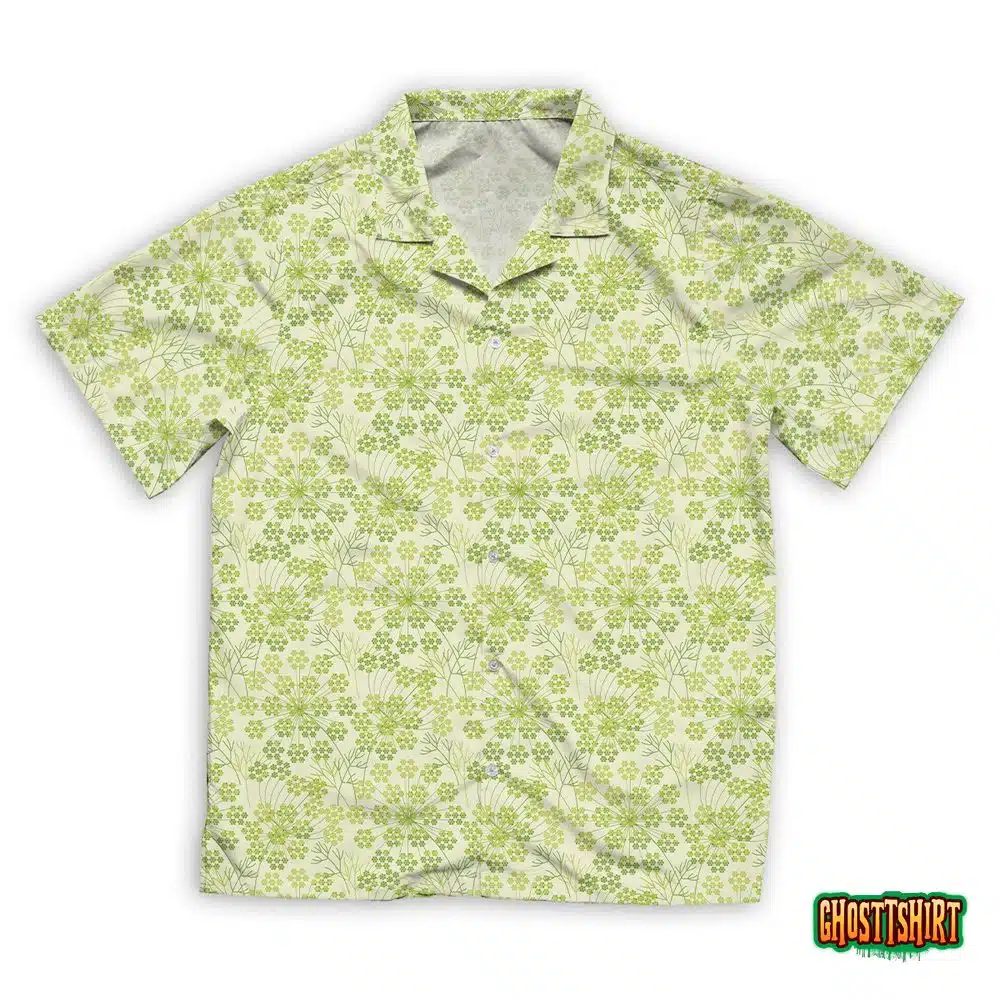 Abstract Dill Or Fennel Geometric Seamless Pattern Hawaiian Beach Shirt