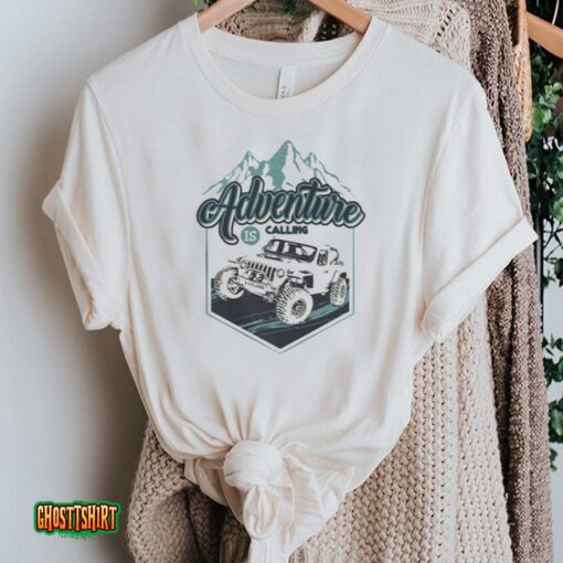 Adventure Is Calling Nice Jeep Peasant Unisex T-Shirt